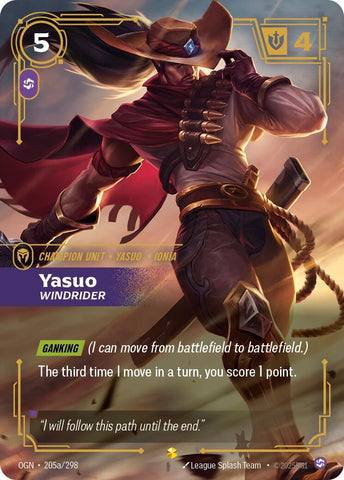 Yasuo, Windrider (Alternate Art) (205a/298) (OGN)