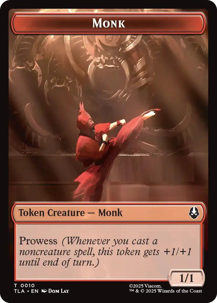 Monk // Food (0021) Double-Sided Token (10 // 21) (TLA)