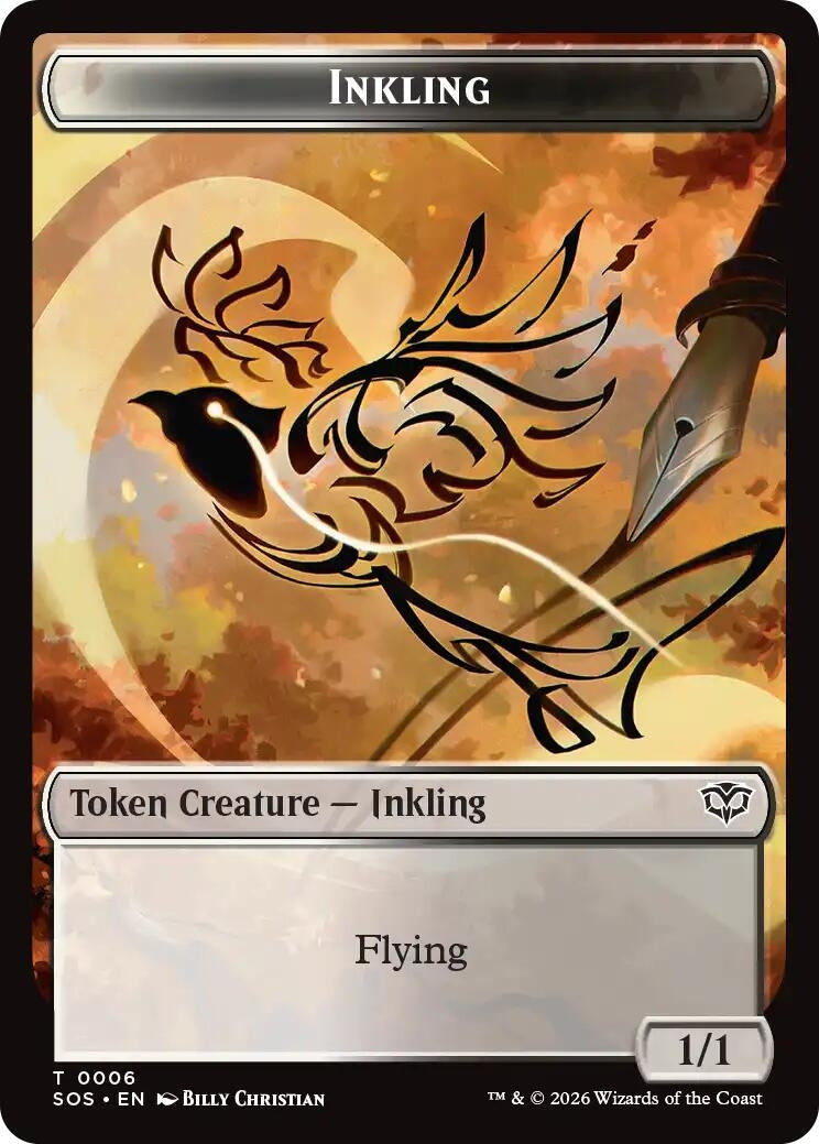Inkling (0006) // Spirit (0010) Double-Sided Token (6 // 10) (SOS)