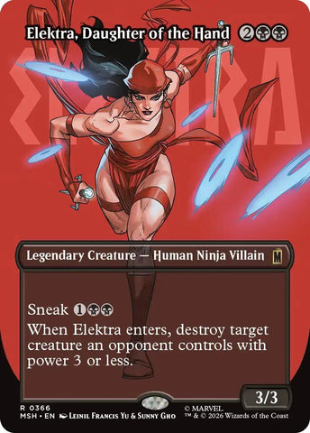 Image for Elektra, Daughter of the Hand (Borderless) (0366) (366) (MSH) - Magic: The Gathering
