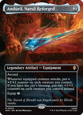 Image for Anduril, Narsil Reforged (Borderless) (40) (HOC) - Magic: The Gathering
