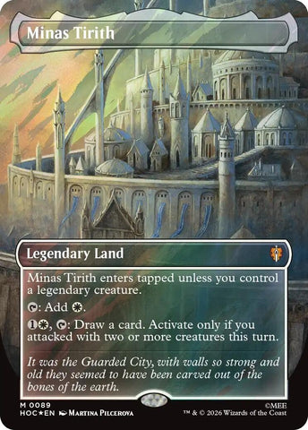 Image for Minas Tirith (Borderless) (Surge Foil) (89) (HOC) - Magic: The Gathering