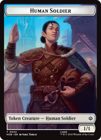 Image for Human Soldier // Treasure (0012) Double-Sided Token (2 // 12) (HOB) - Magic: The Gathering