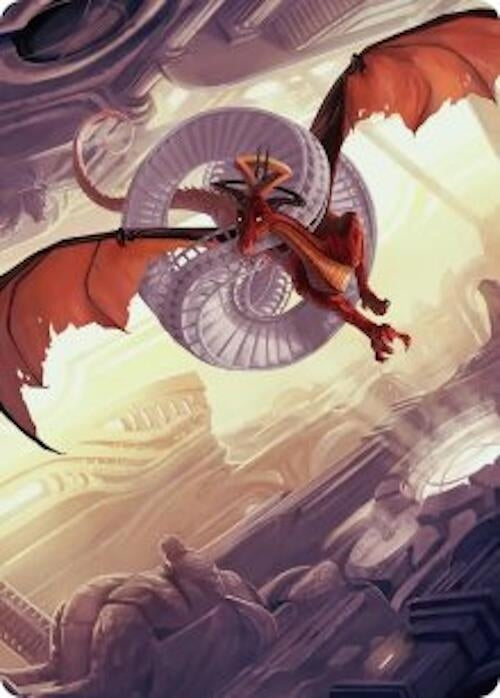 Image for Draconic Visitor Art Card (49) (ASFRA) - Magic: The Gathering