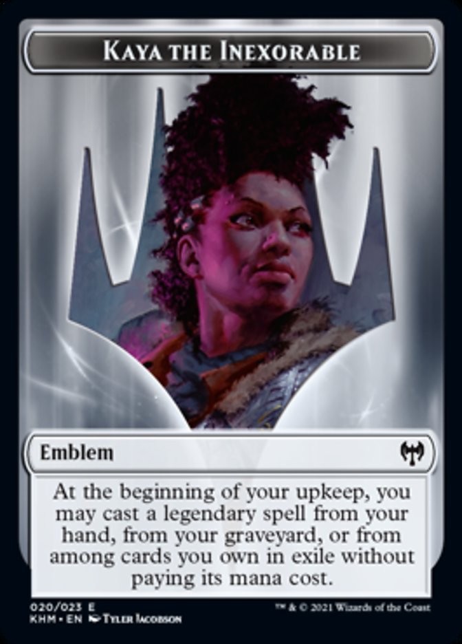 Kaya the Inexorable Emblem [Kaldheim Tokens]